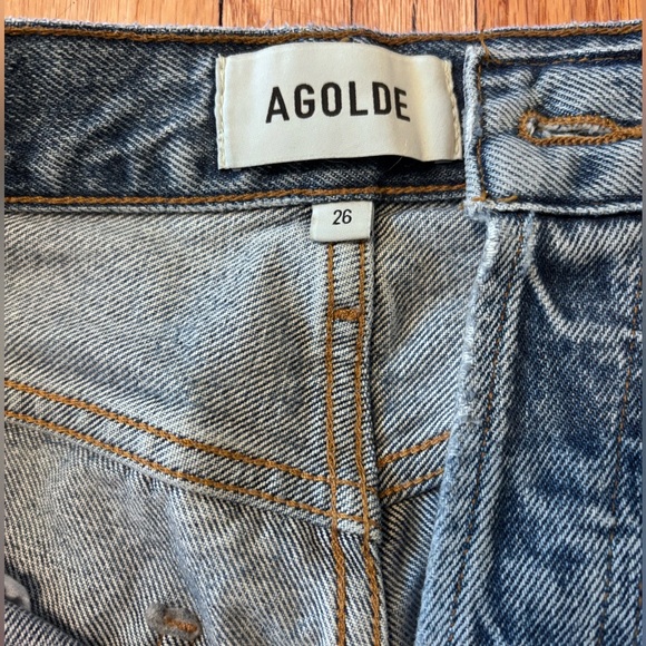 Agolde Light Blue Straight Jeans - Picture 3 of 4
